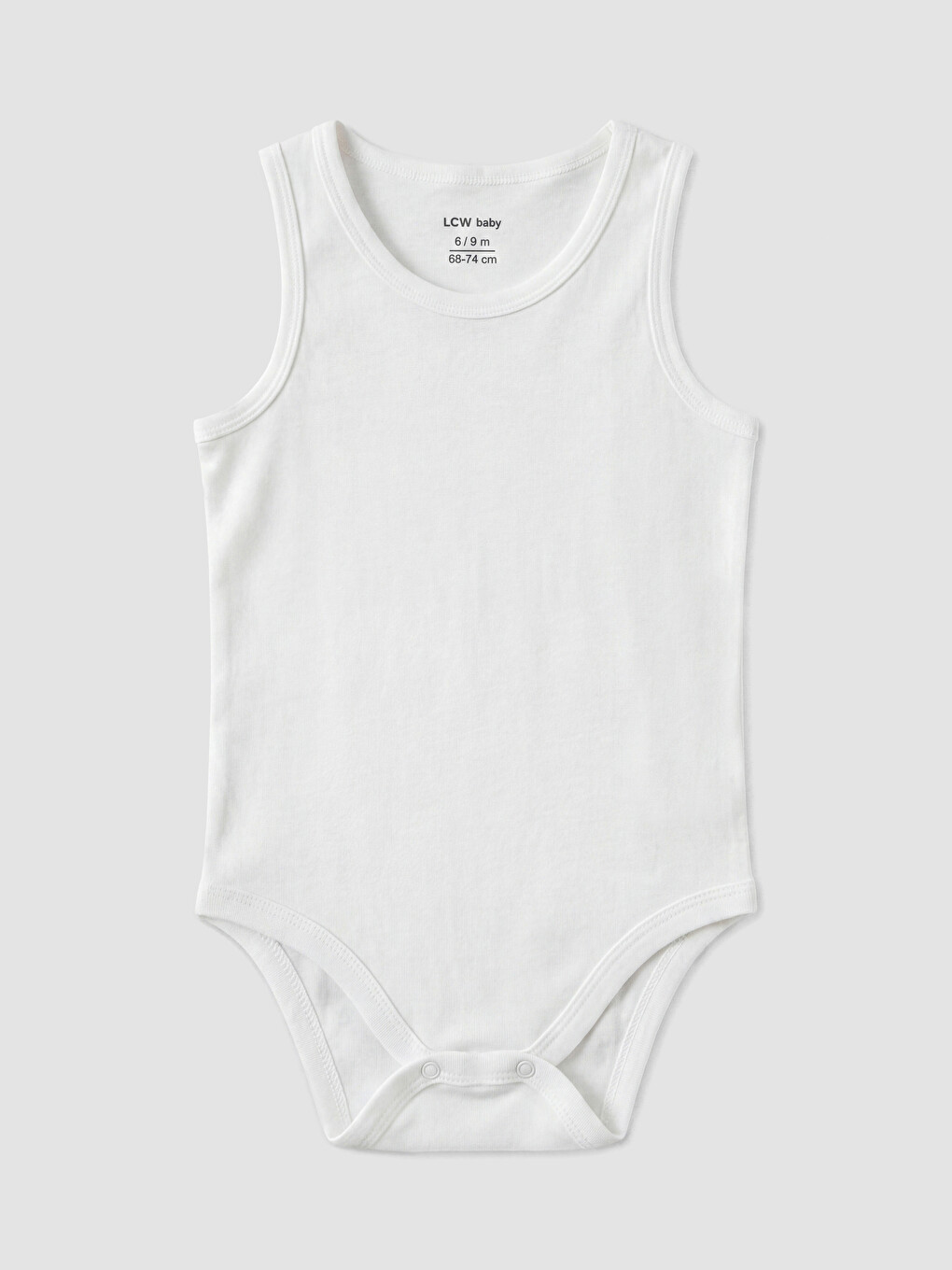 Beyaz Bisiklet Yaka Erkek Bebek Çıtçıtlı Body