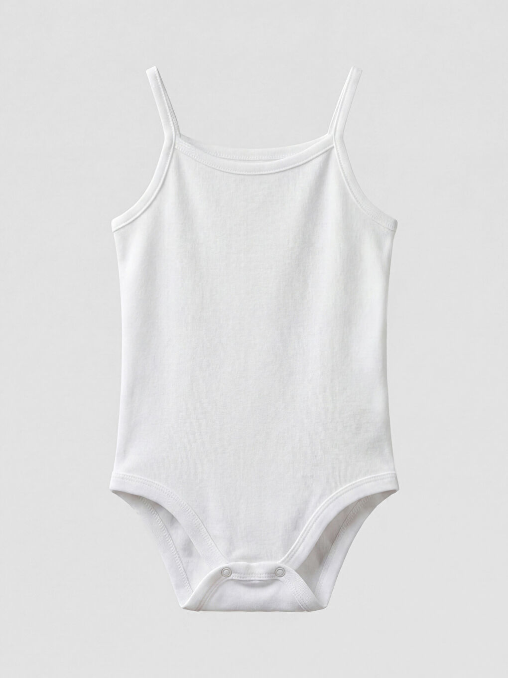 Beyaz Askılı Kız Bebek Çıtçıtlı Body