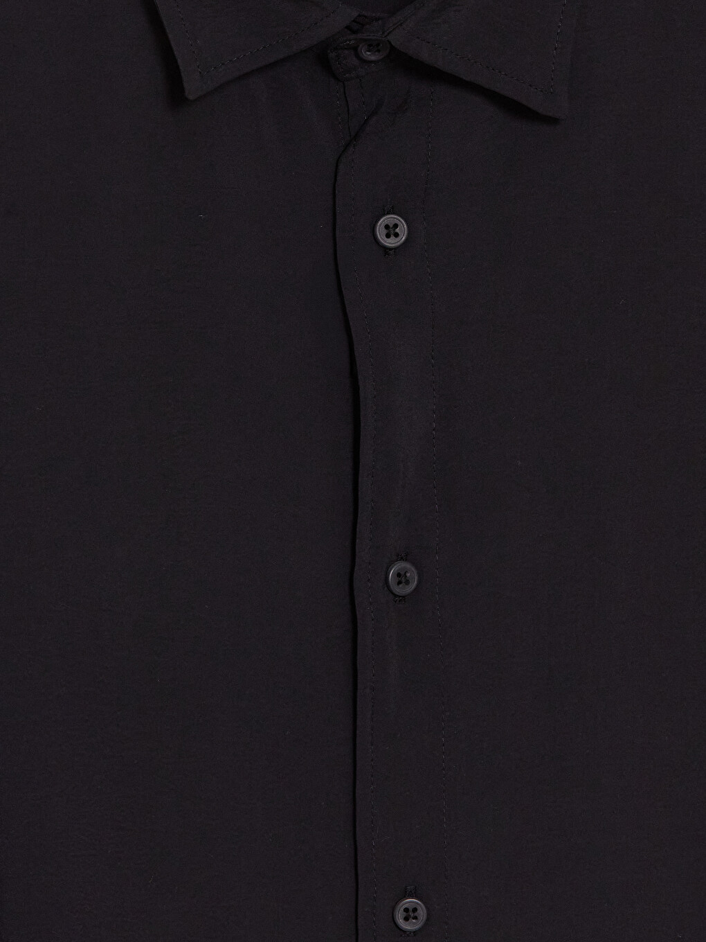 Siyah Regular Fit Erkek Gömlek-1