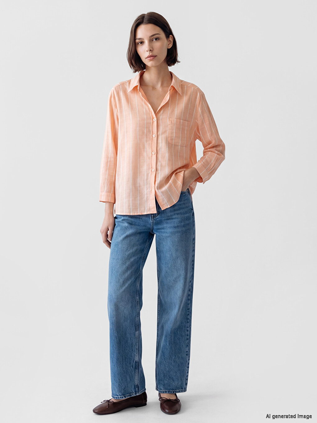 Striped Women's Shirt Tunic-1