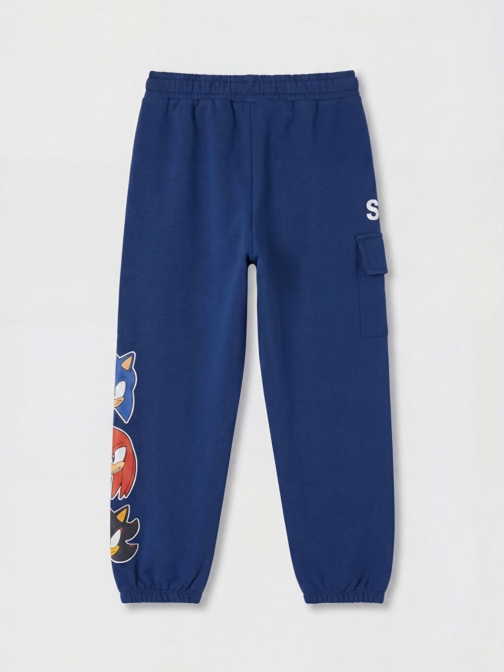 Lacivert Sonic Baskılı Kargo Cepli Erkek Çocuk Jogger Eşofman Altı-1