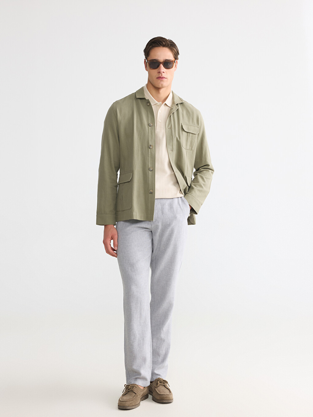 Gri Regular Fit Erkek Chino Pantolon