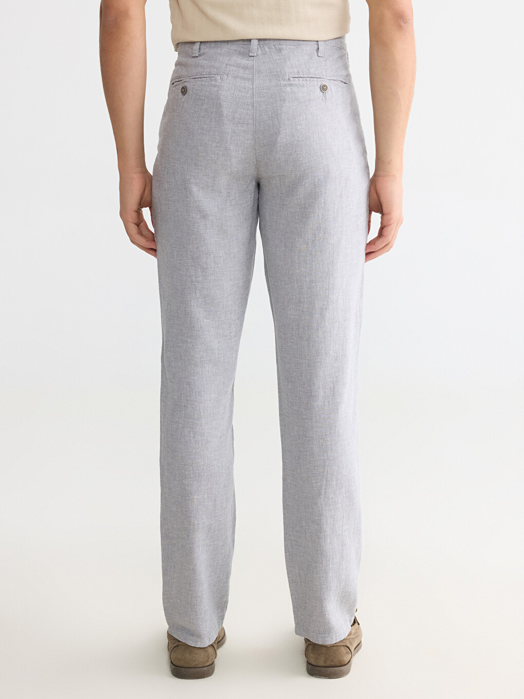 Gri Regular Fit Erkek Chino Pantolon-3