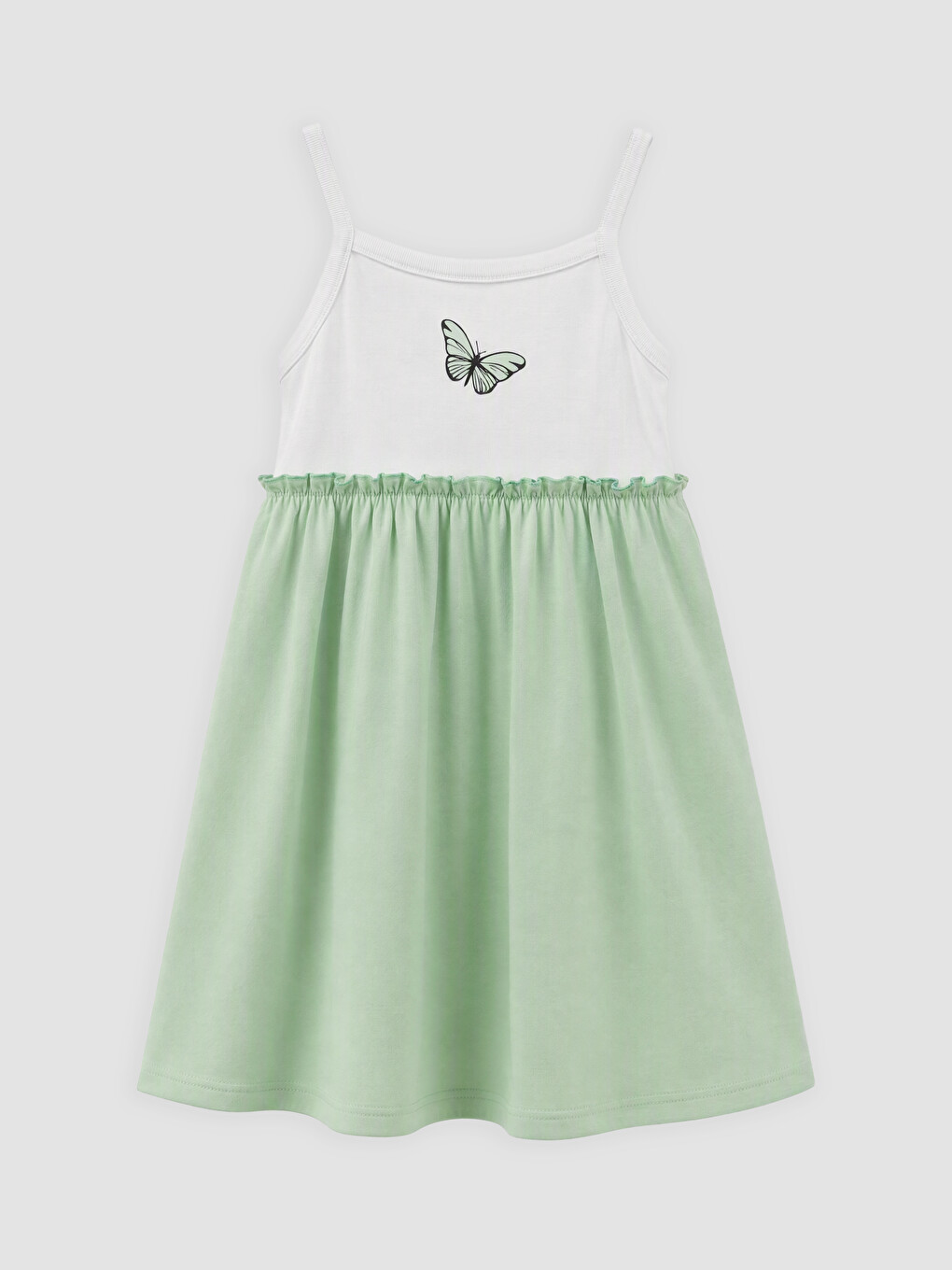 Robe Imprimée À Fines Bretelles À Col Rond Pour Fille