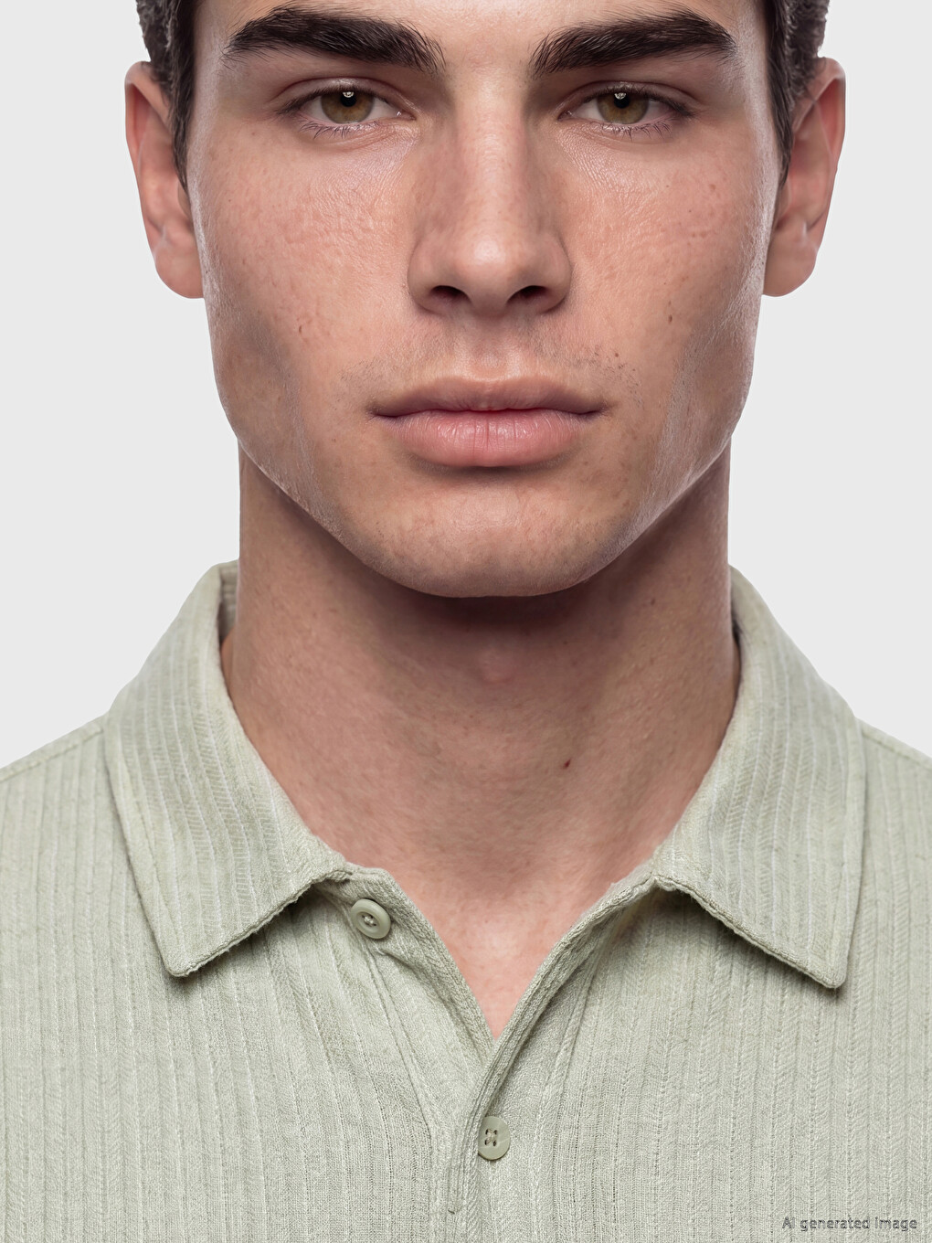 Polo Collar Textured Men's T-Shirt-2