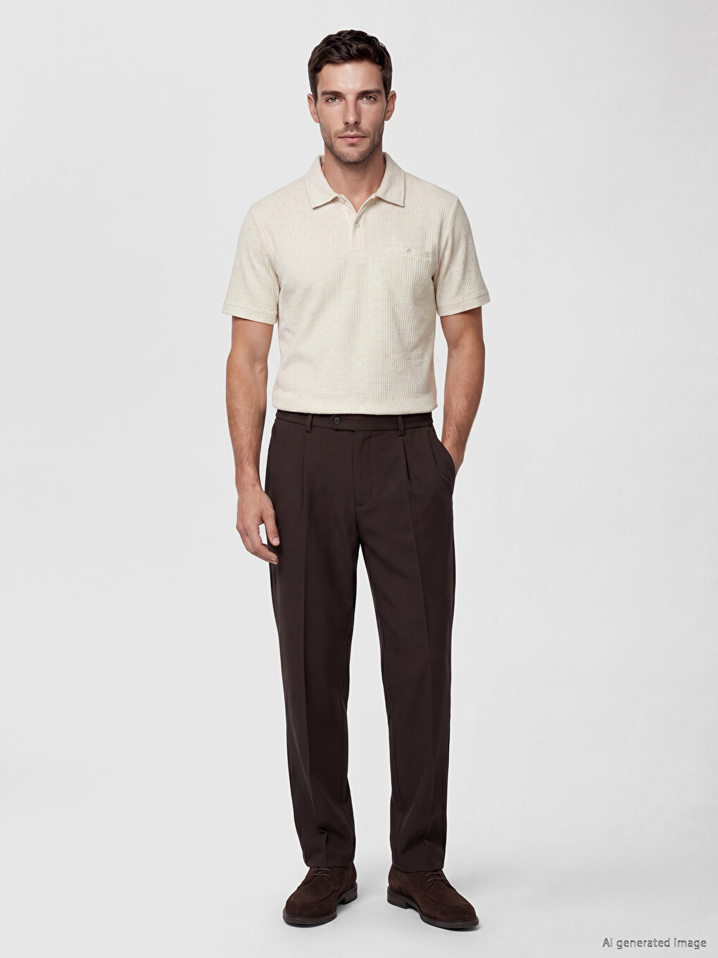 Polo Collar Textured Men's T-Shirt-1
