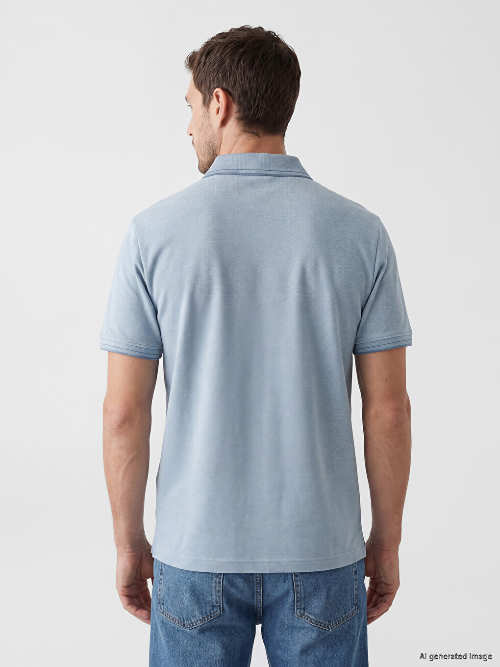 Polo Collar Textured Men's T-Shirt-2
