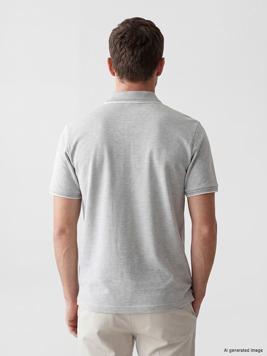 Polo Collar Textured Men's T-Shirt-2