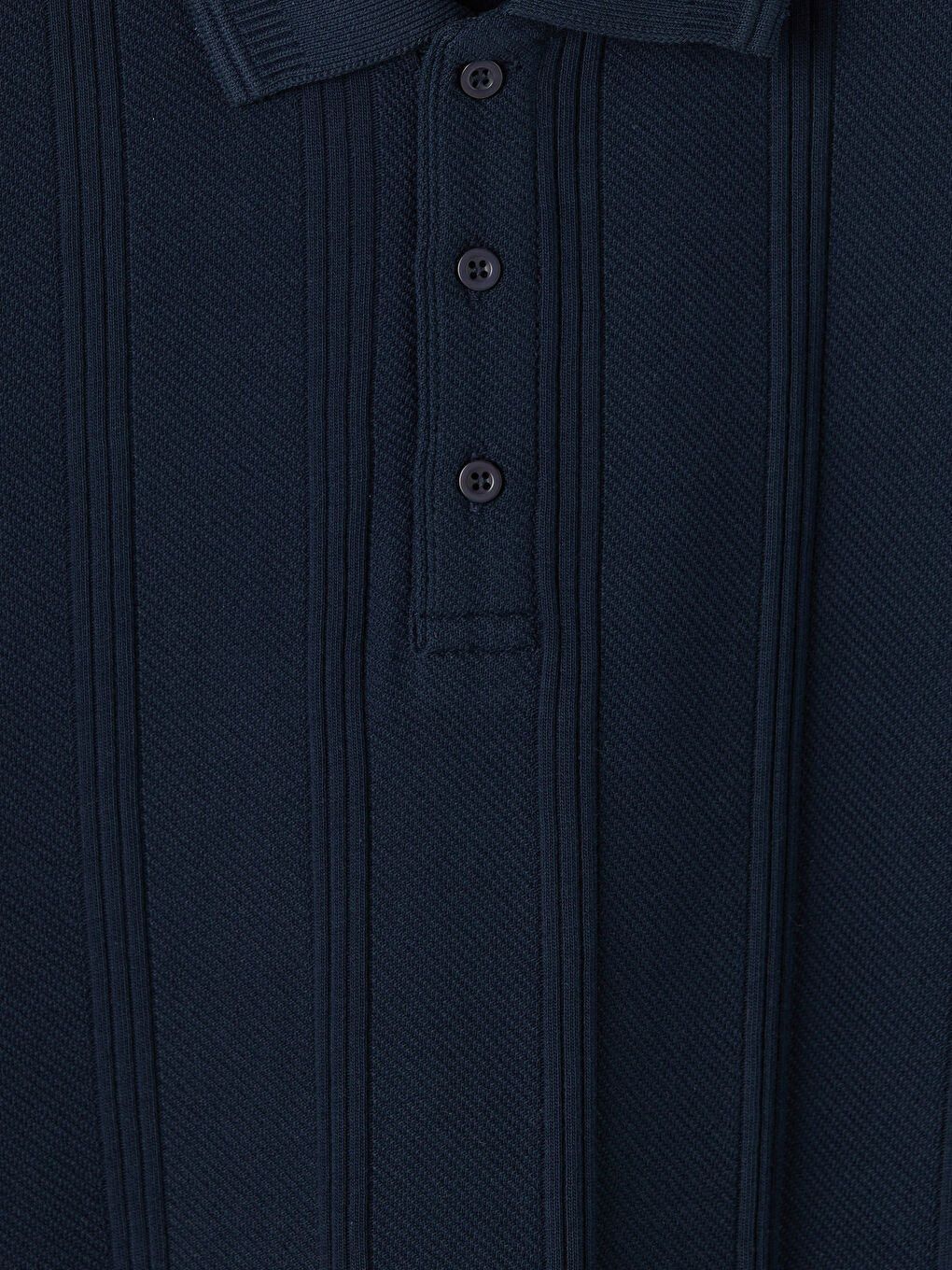 Lacivert Polo Yaka Dokulu Erkek Tişört-2