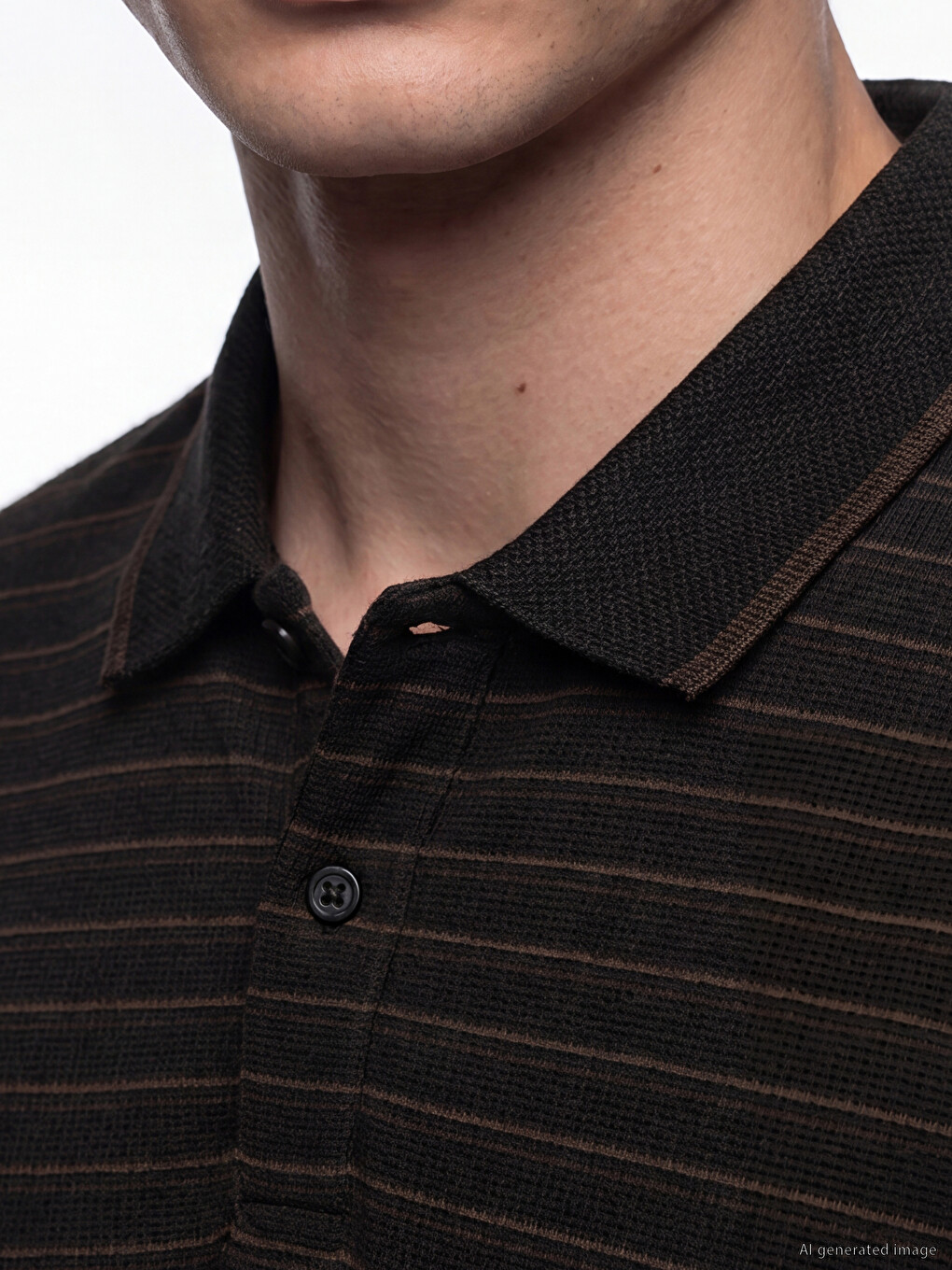 Polo Collar Striped Men's T-shirt-2