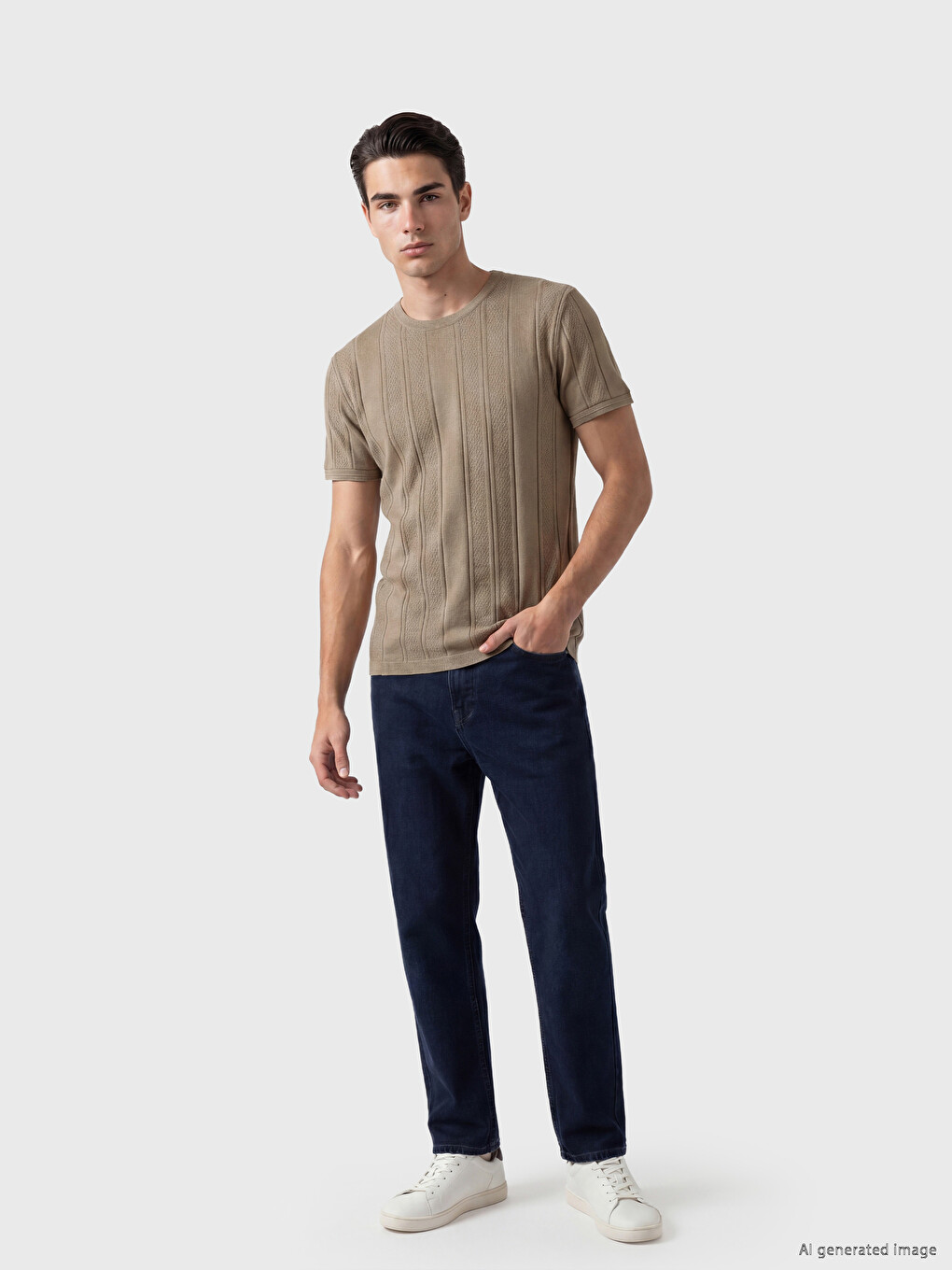 Crew Neck Striped Men's T-Shirt-1