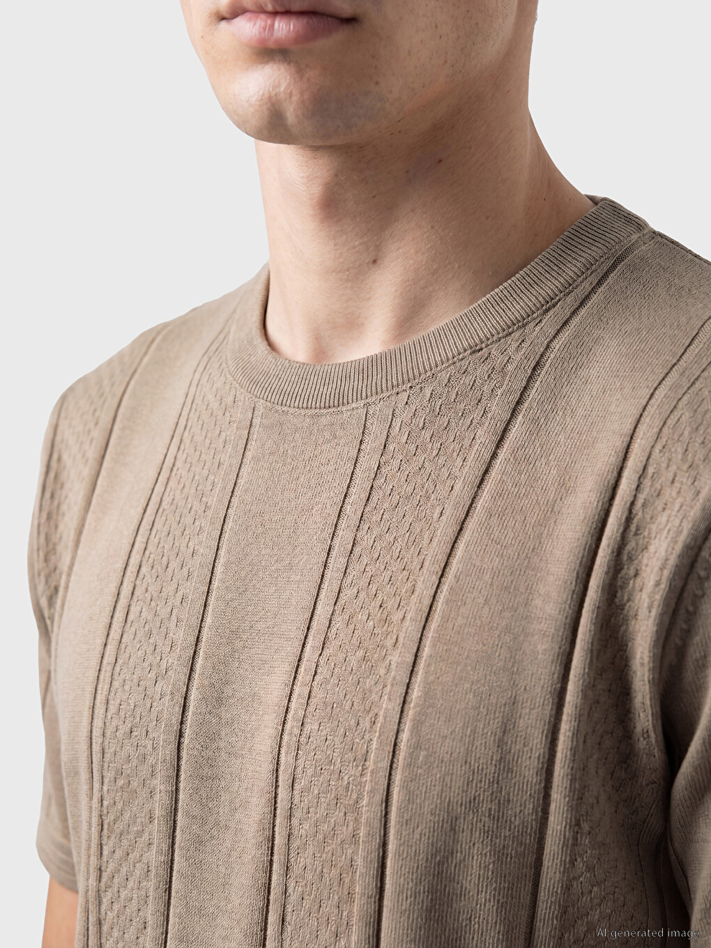 Crew Neck Striped Men's T-Shirt-2