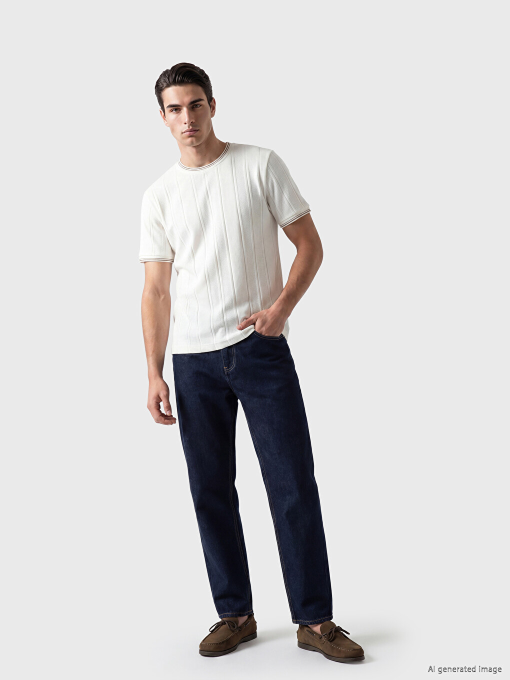 Crew Neck Striped Men's T-Shirt-1