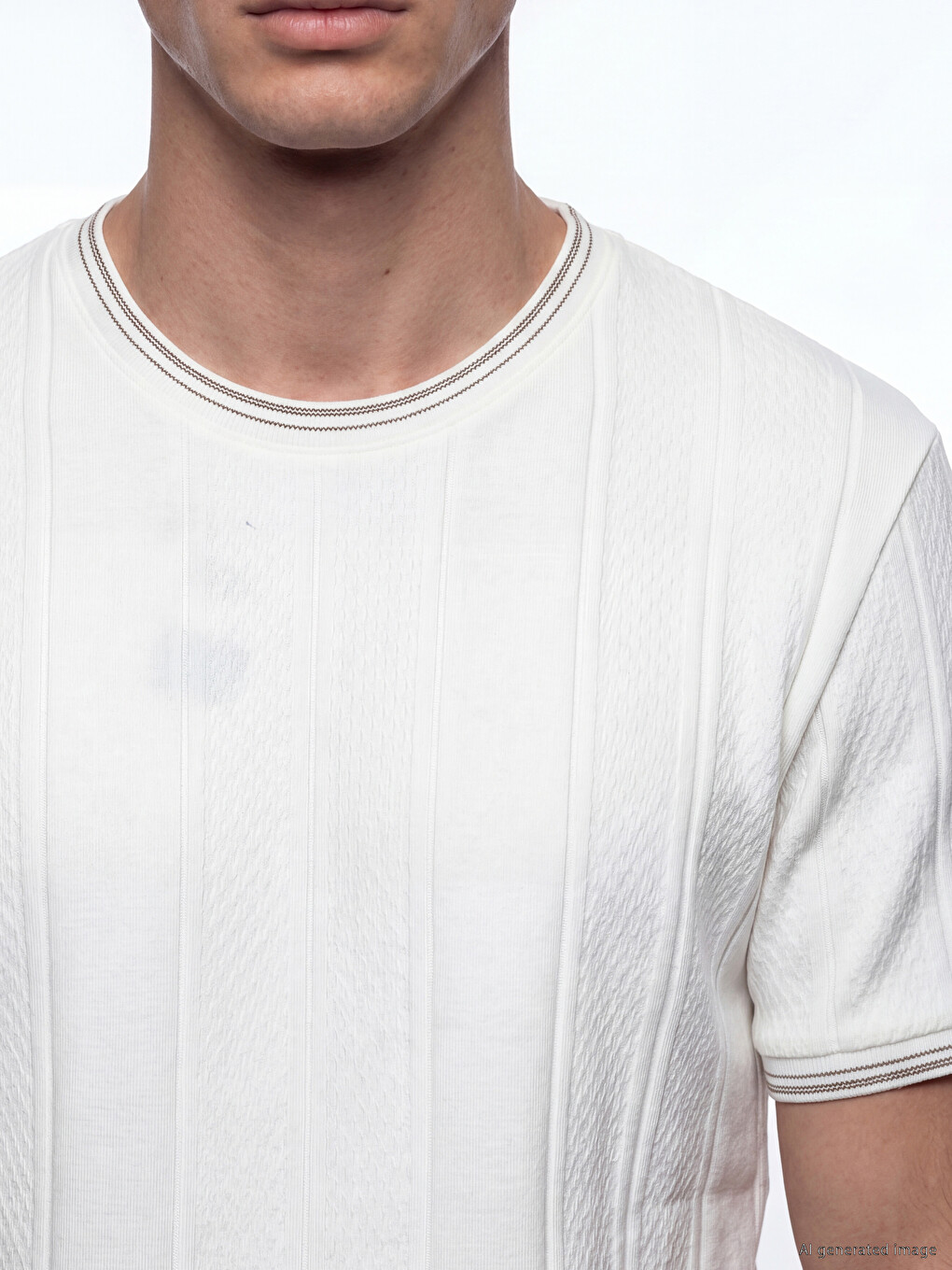 Crew Neck Striped Men's T-Shirt-2