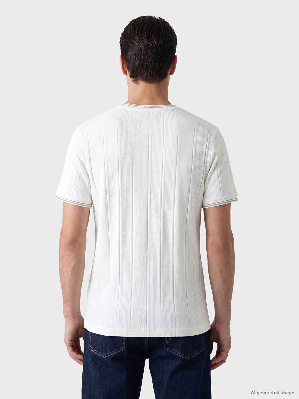 Crew Neck Striped Men's T-Shirt-3