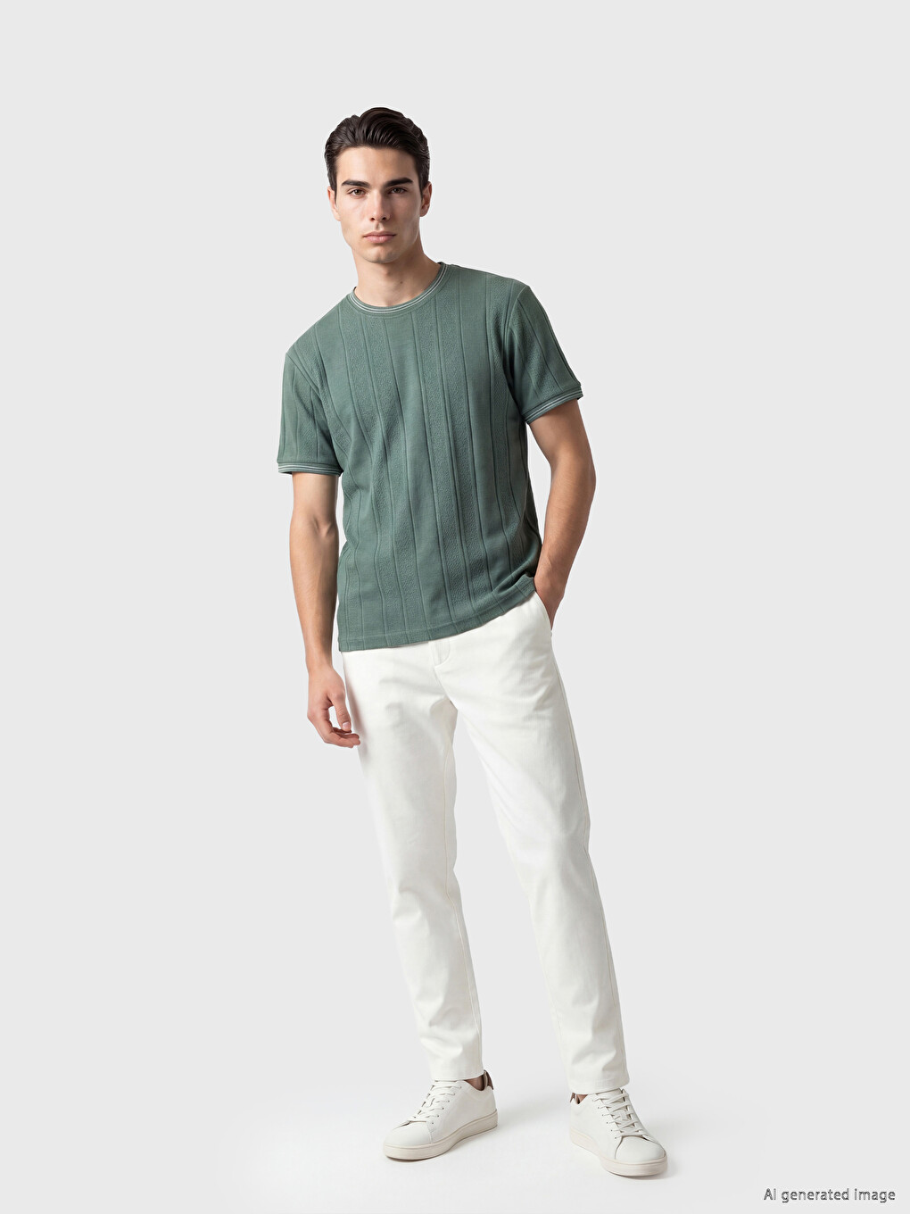 Crew Neck Striped Men's T-Shirt-1