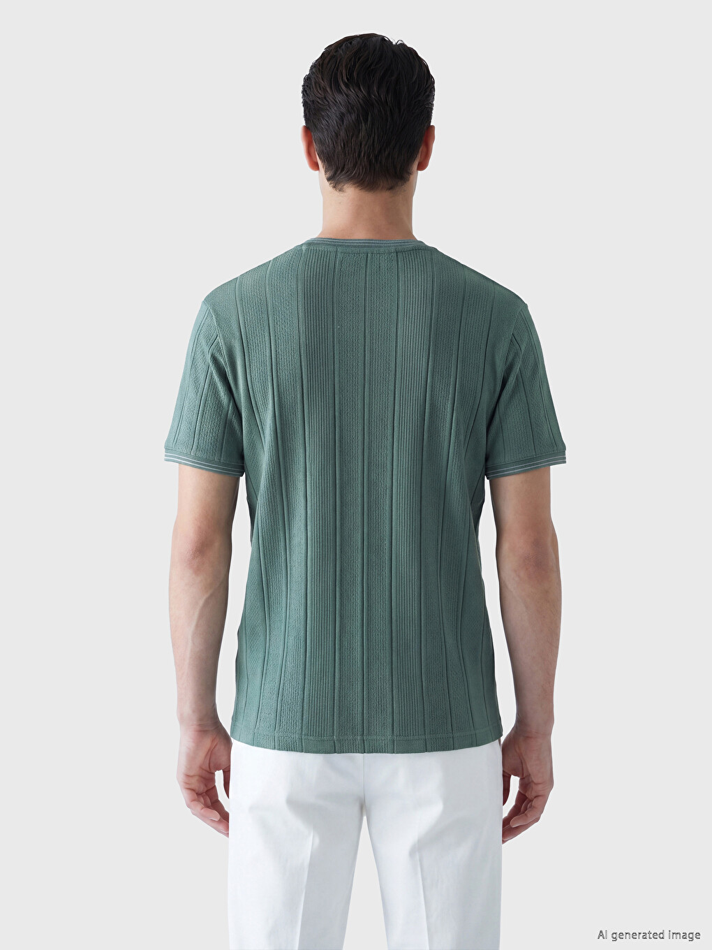 Crew Neck Striped Men's T-Shirt-3