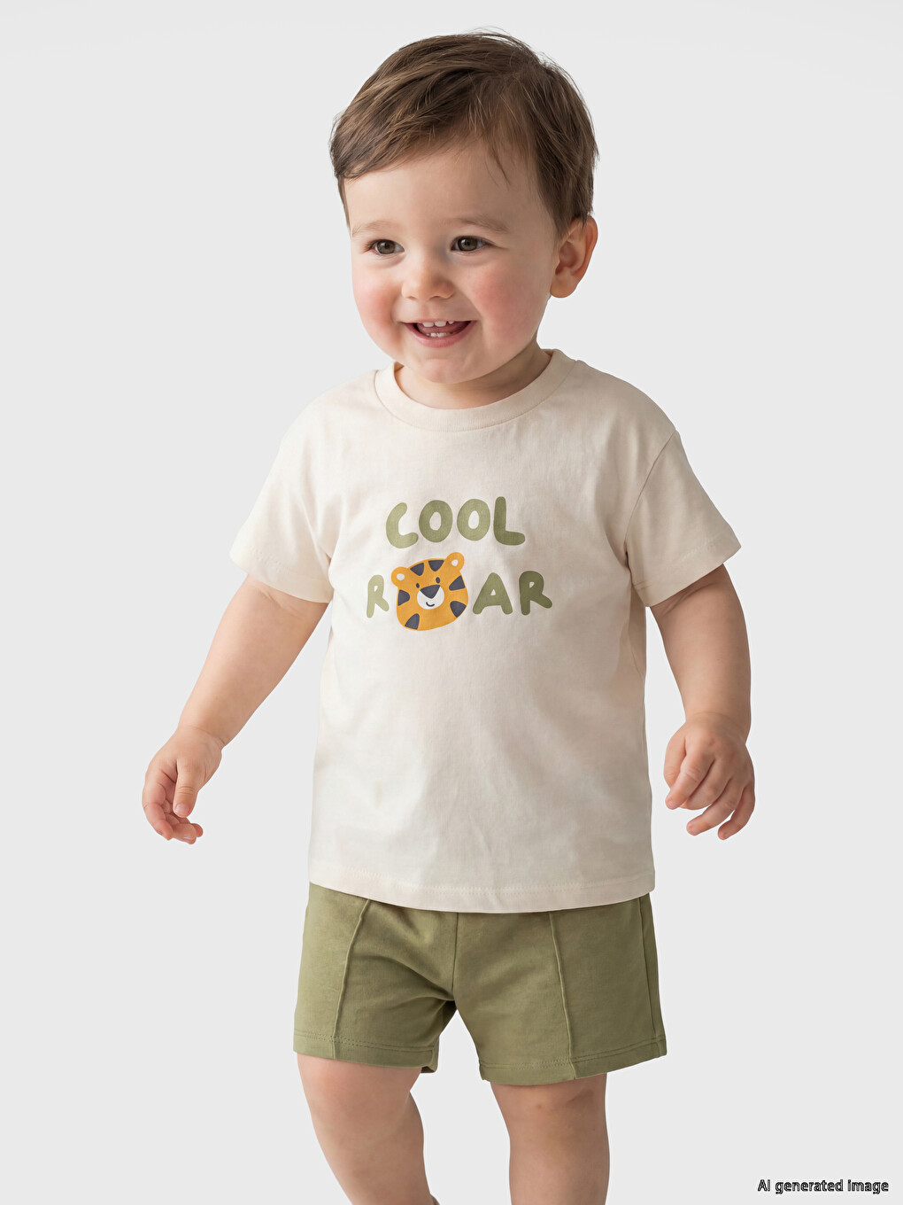 Tiger Print Baby Boys' T-shirt And Shorts Set