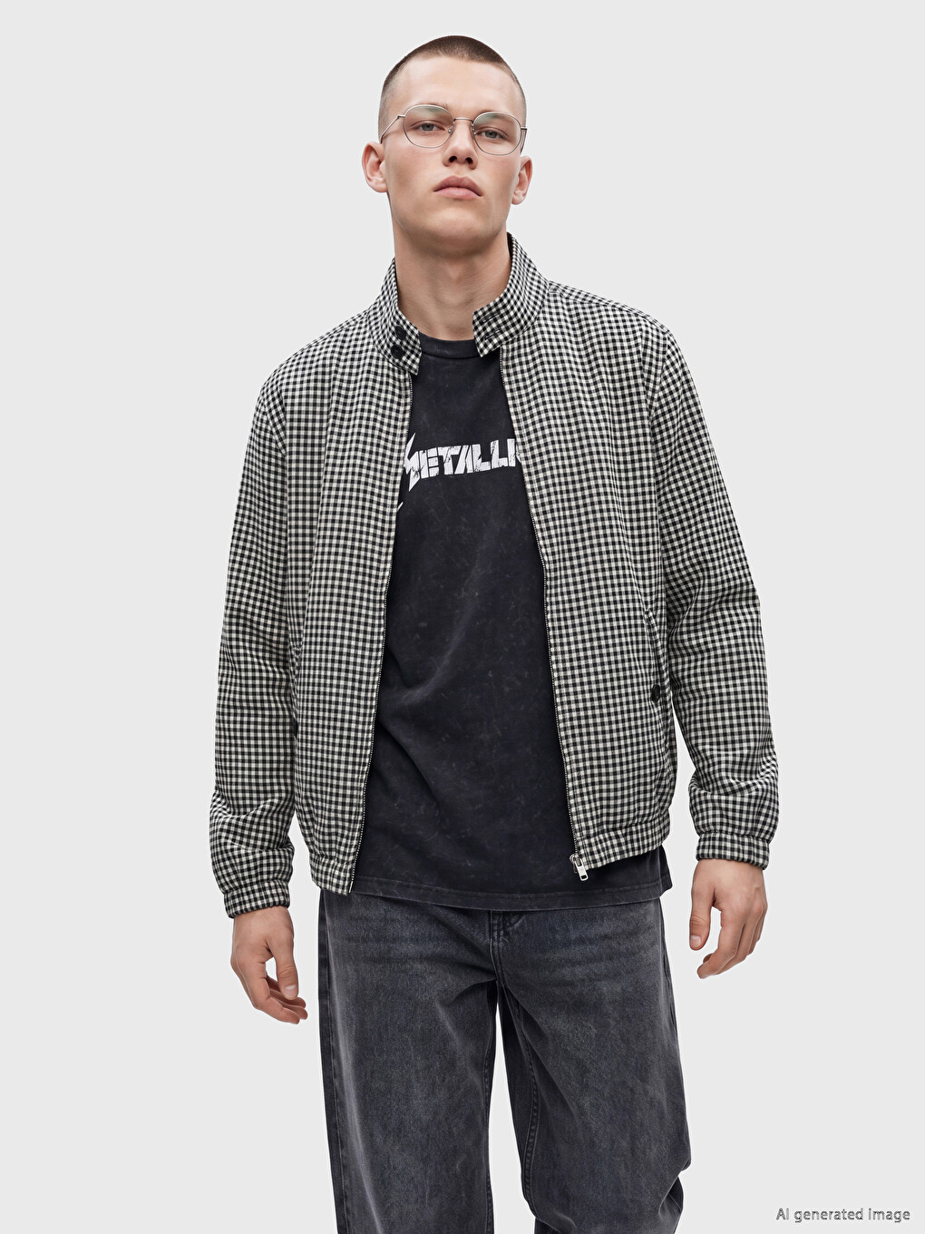 Bej Relax Fit Ekose Erkek Ceket