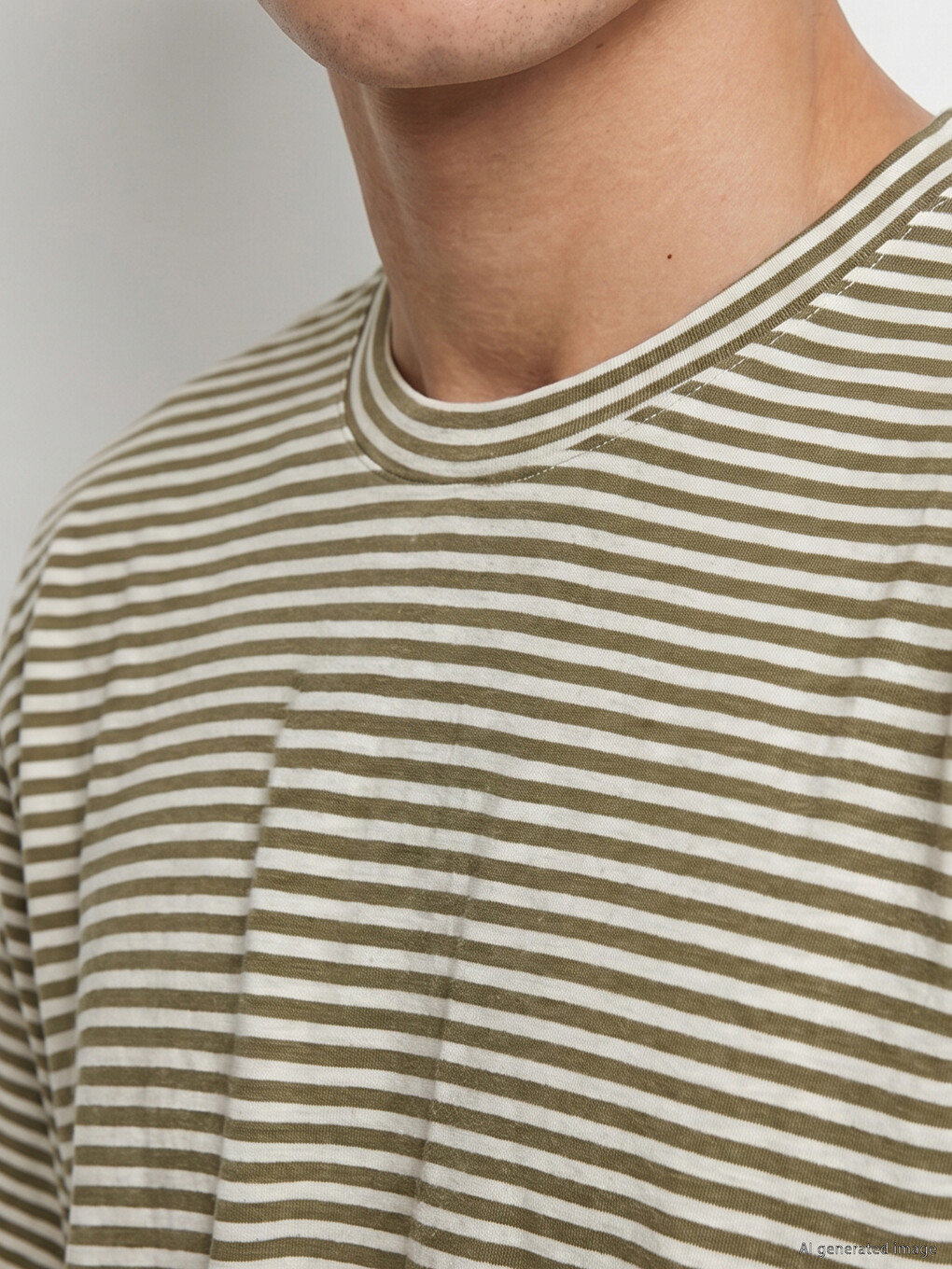 Relax Fit Crew Neck Striped Men's T-shirt-3