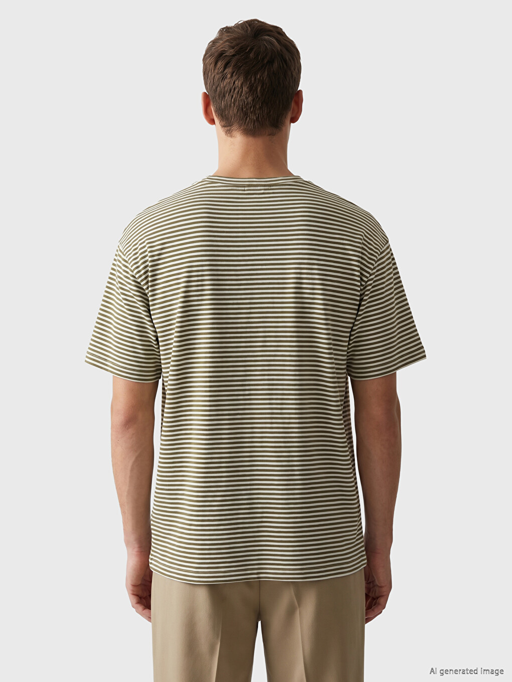 Relax Fit Crew Neck Striped Men's T-shirt-4