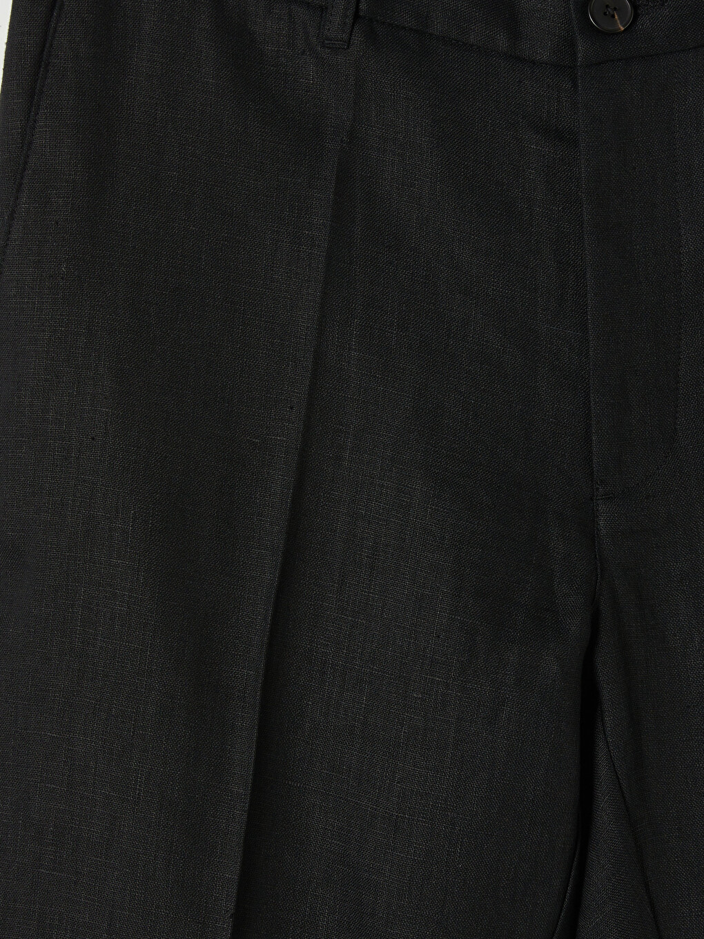 Siyah Regular Fit Erkek Pileli Pantolon-1