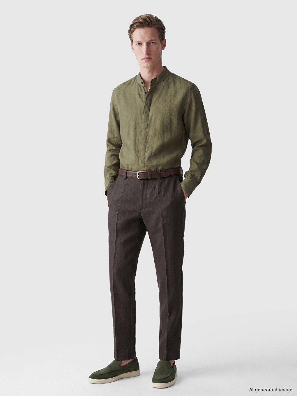Regular Fit Men's Pleated Trousers-1