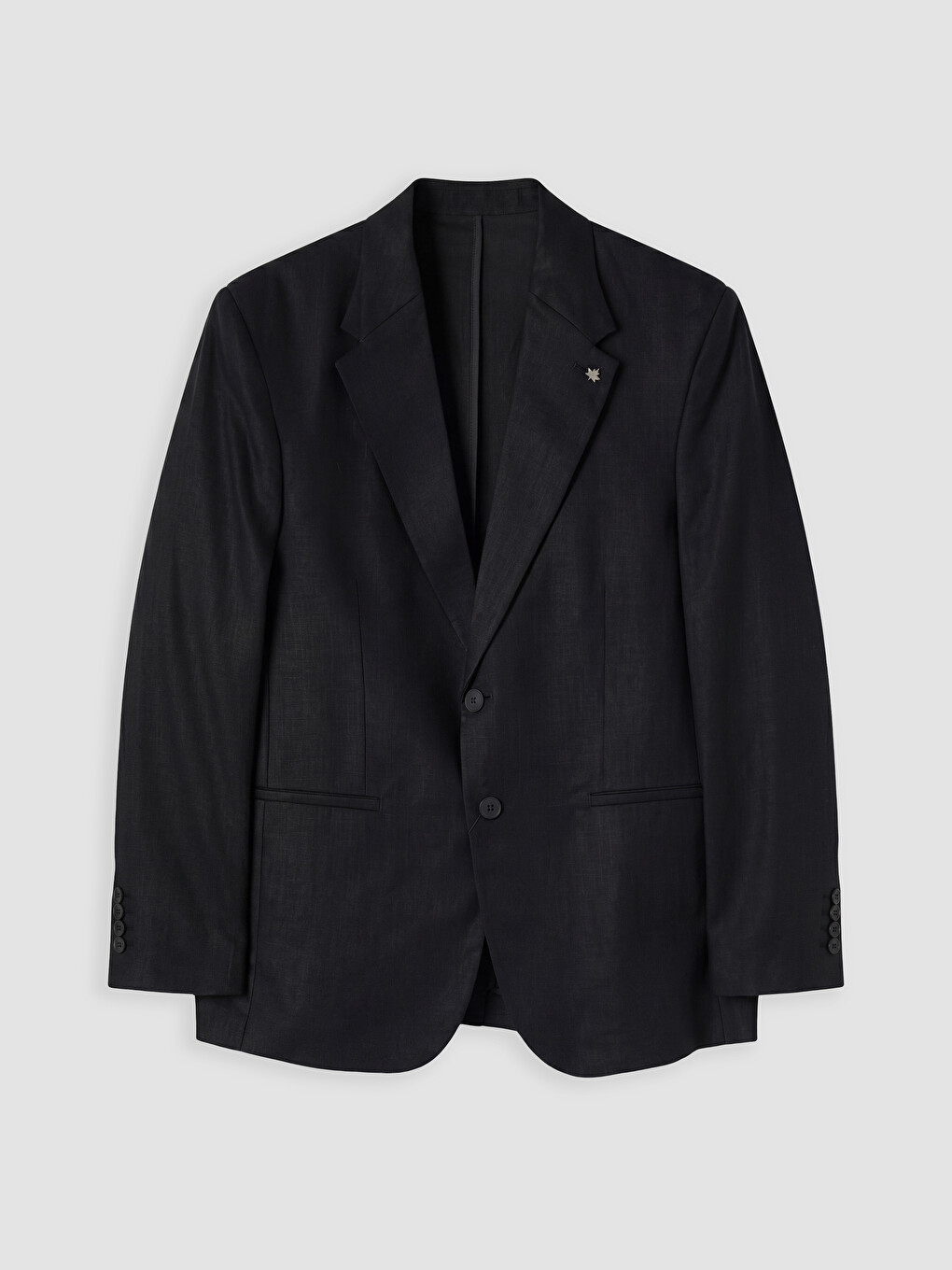 Siyah Erkek Keten Blazer Ceket