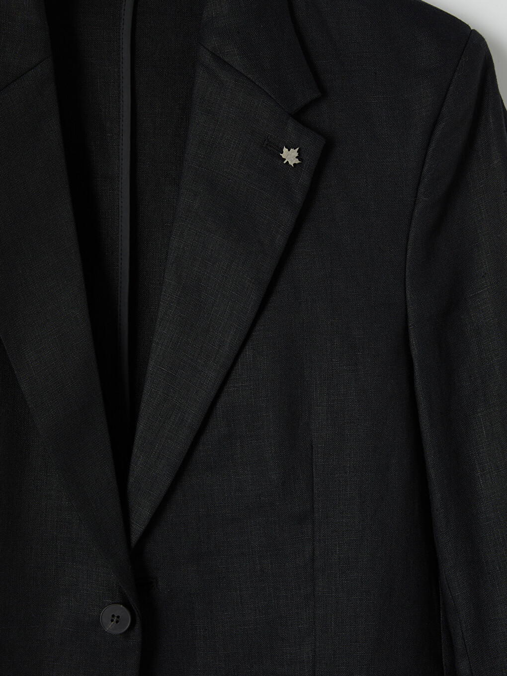 Siyah Erkek Keten Blazer Ceket-2