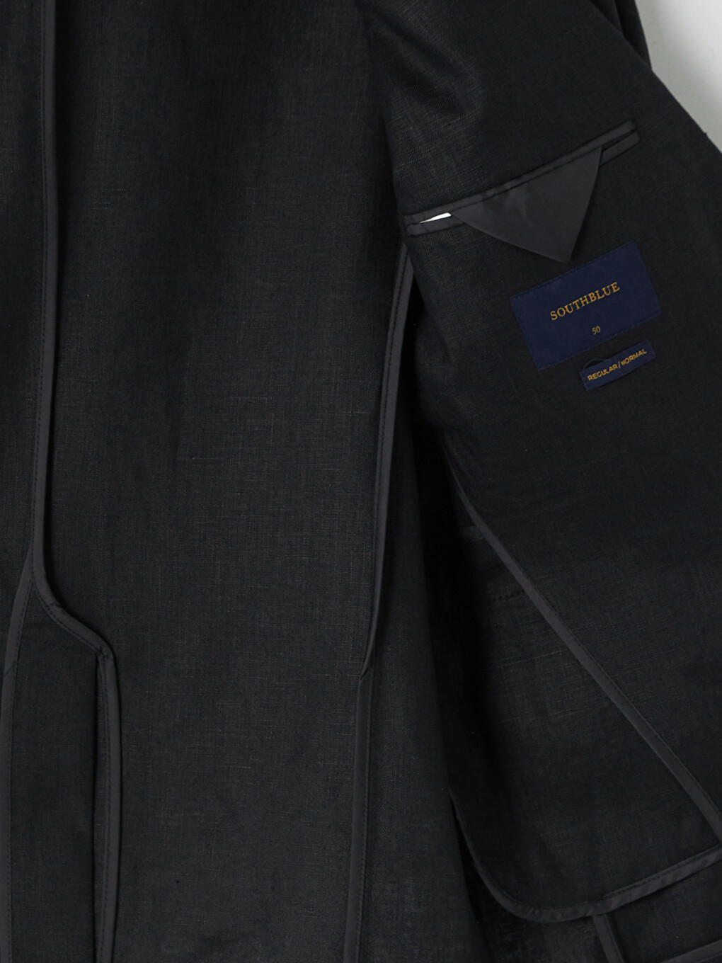 Siyah Erkek Keten Blazer Ceket-3