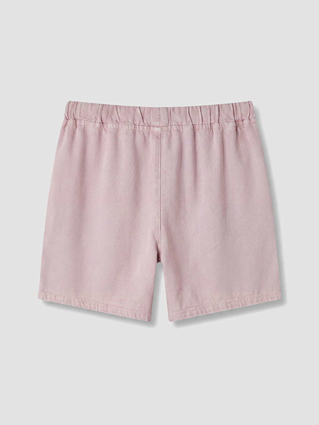 Pembe Beli Lastikli Kadın Jean Şort-1