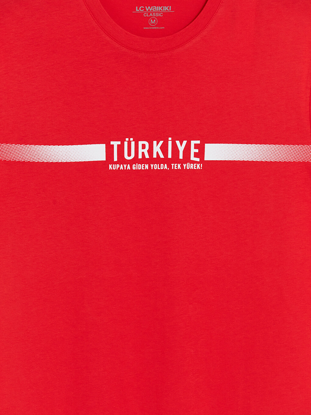 Kırmızı Bisiklet Yaka Türkiye Baskılı Erkek Tişört-1