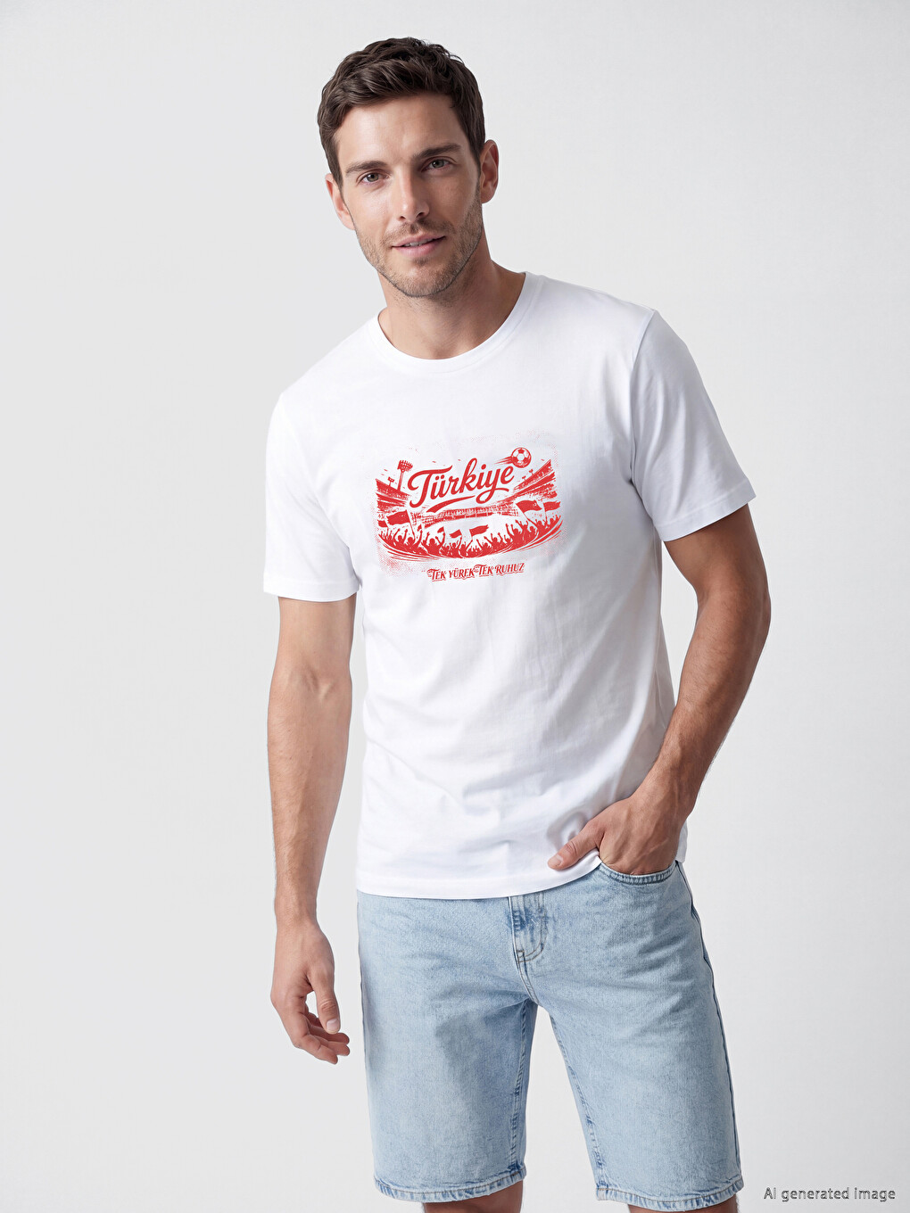Crew Neck Turkey Printed Men's T-Shirt-1