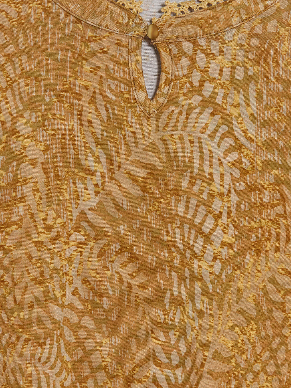 Sarı Bisiklet Yaka Desenli Bluz-1