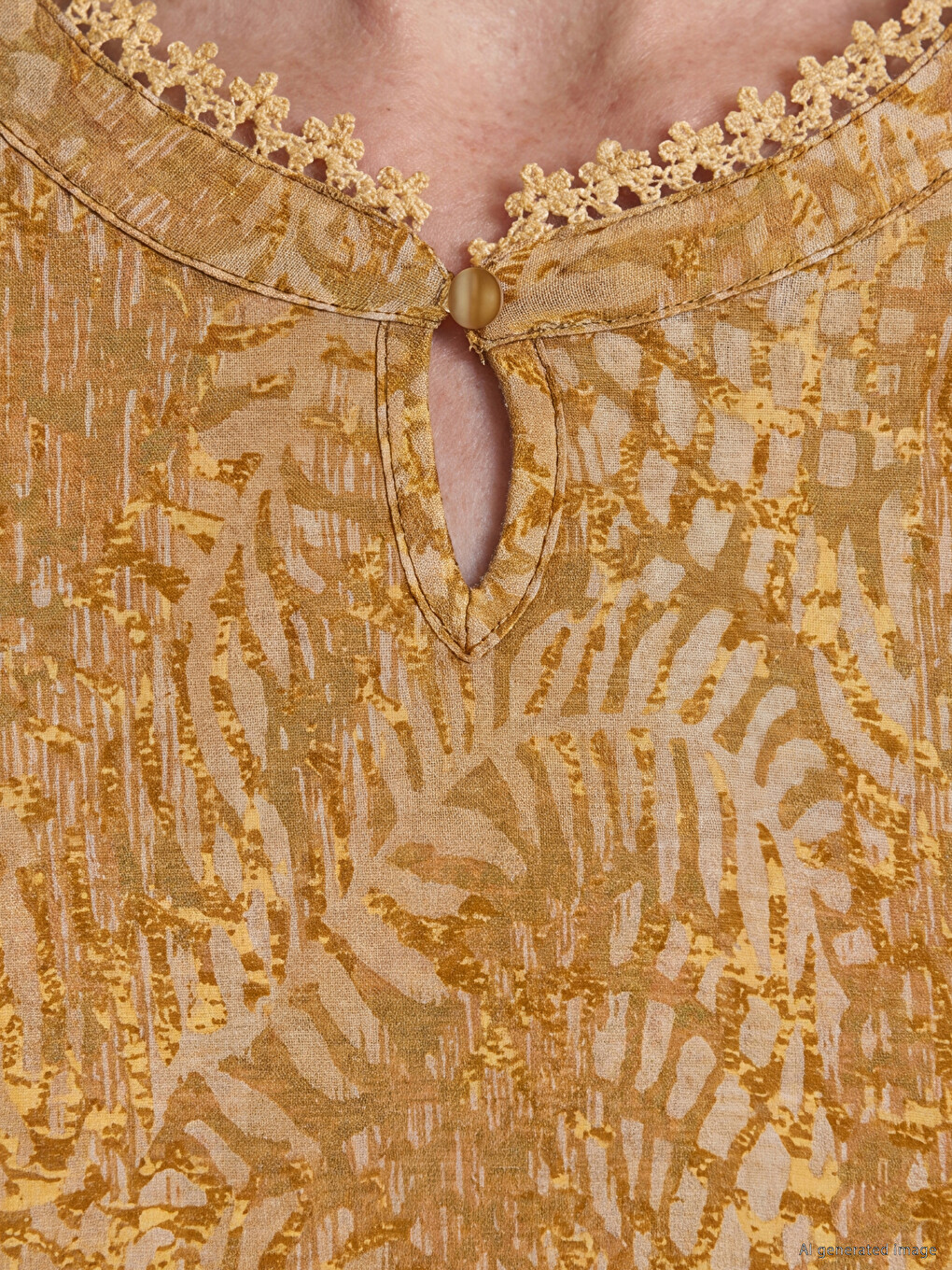 Crew Neck Patterned Blouse-2