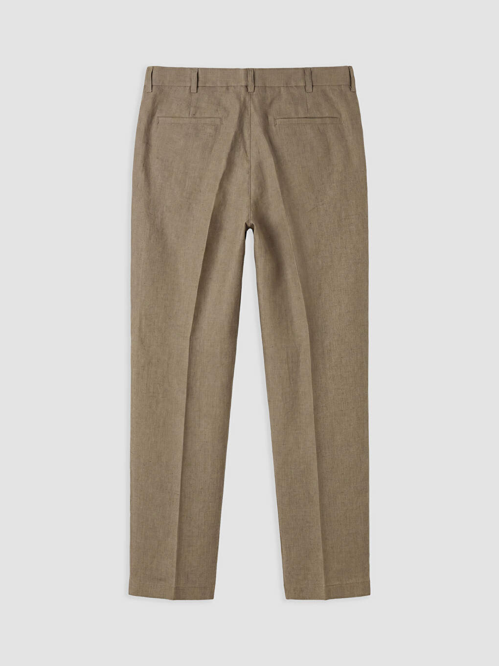 Kahverengi Regular Fit %100 Keten Erkek Pantolon-1