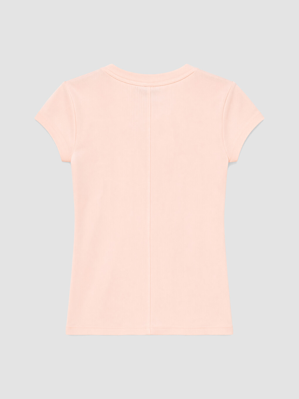 Pembe U Yaka %100 Pamuklu Kadın Tişört-2