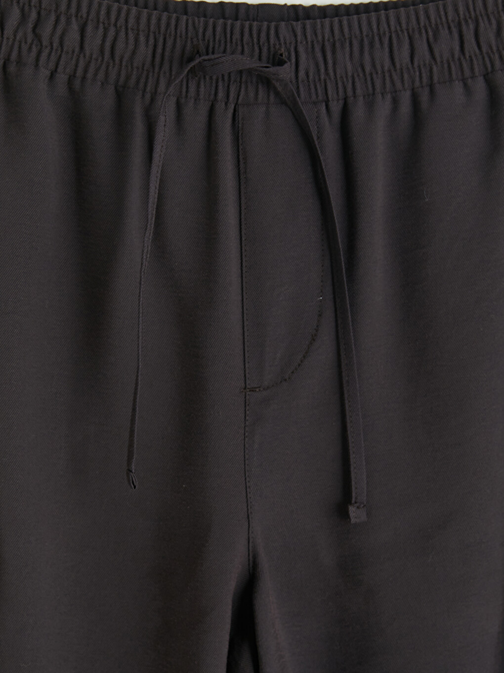 Kahverengi Beli Lastikli Modal Karışımlı Kadın Pantolon-2