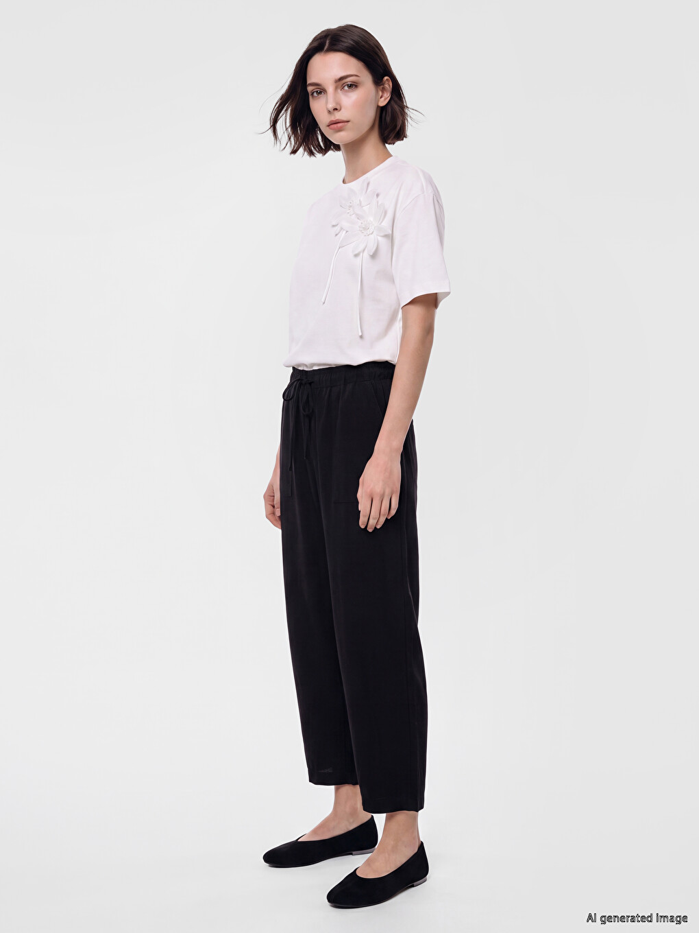 Elastic Waist Carrot Fit Women's Trousers