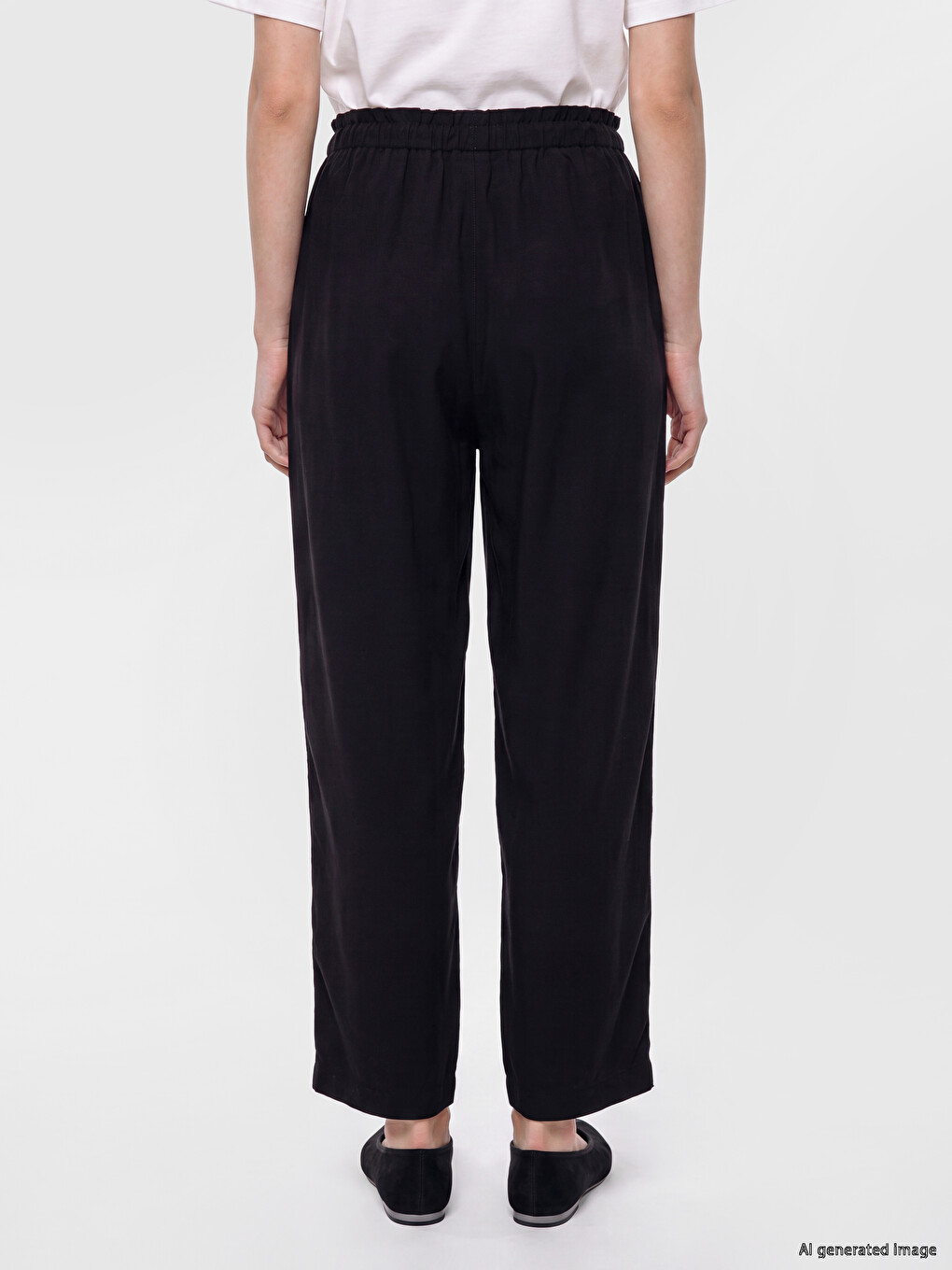 Elastic Waist Carrot Fit Women's Trousers-3