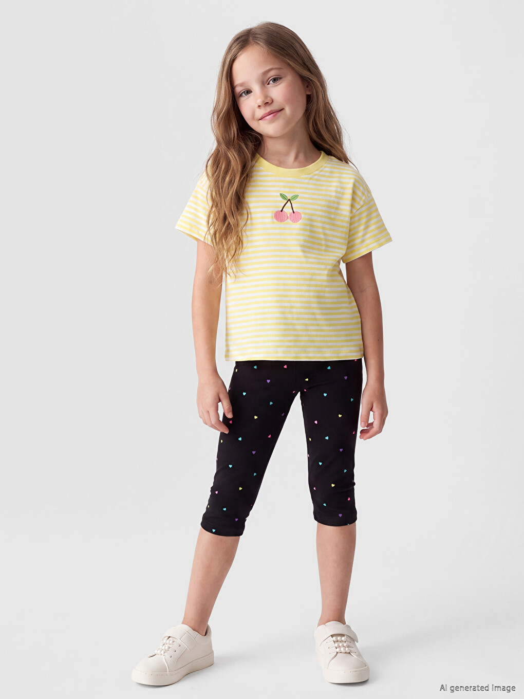 Heart Printed Girls' Leggings