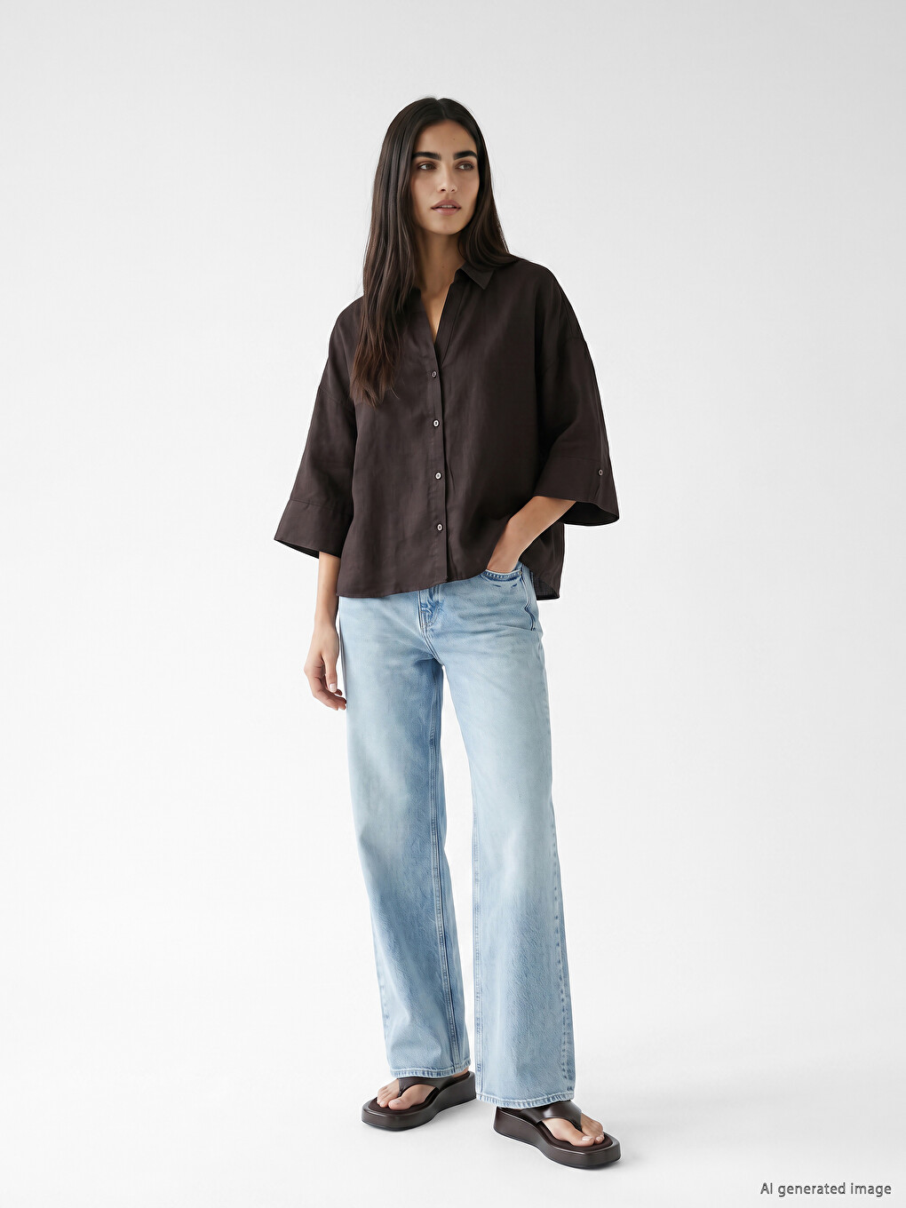 Woman Brown Shirt-1