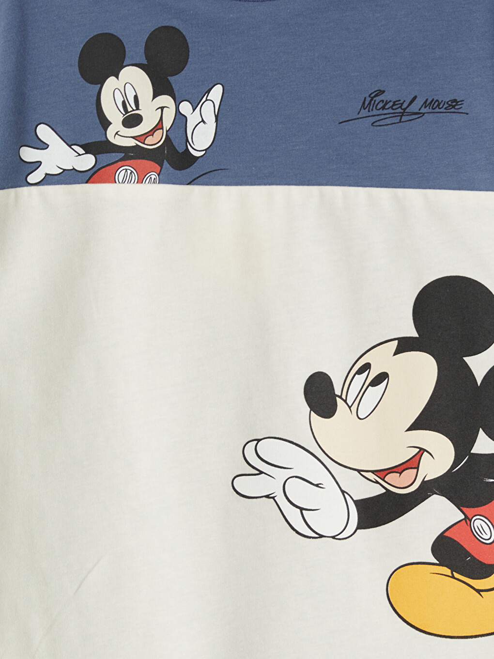 Ekru Mickey Mouse Baskılı Erkek Bebek Pijama Takımı-2