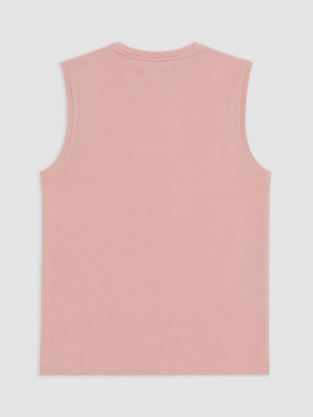 Pembe Bisiklet Yaka Erkek Kolsuz Tişört-1
