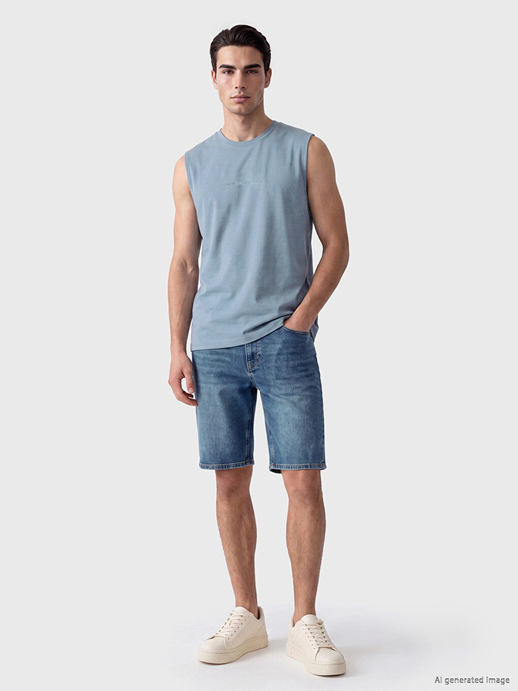 Crew Neck Men's Sleeveless T-shirt-1