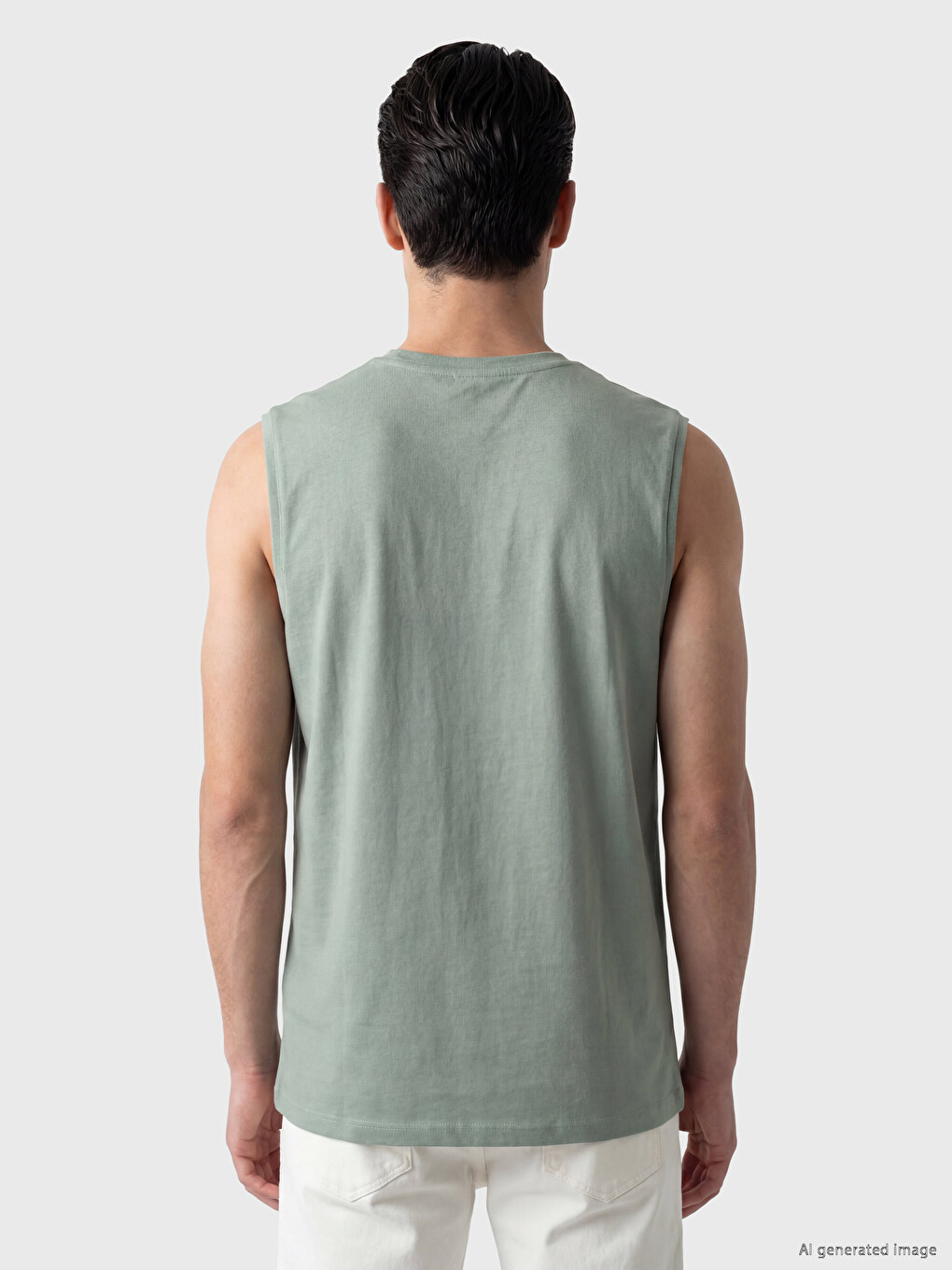 Crew Neck Men's Sleeveless T-shirt-3