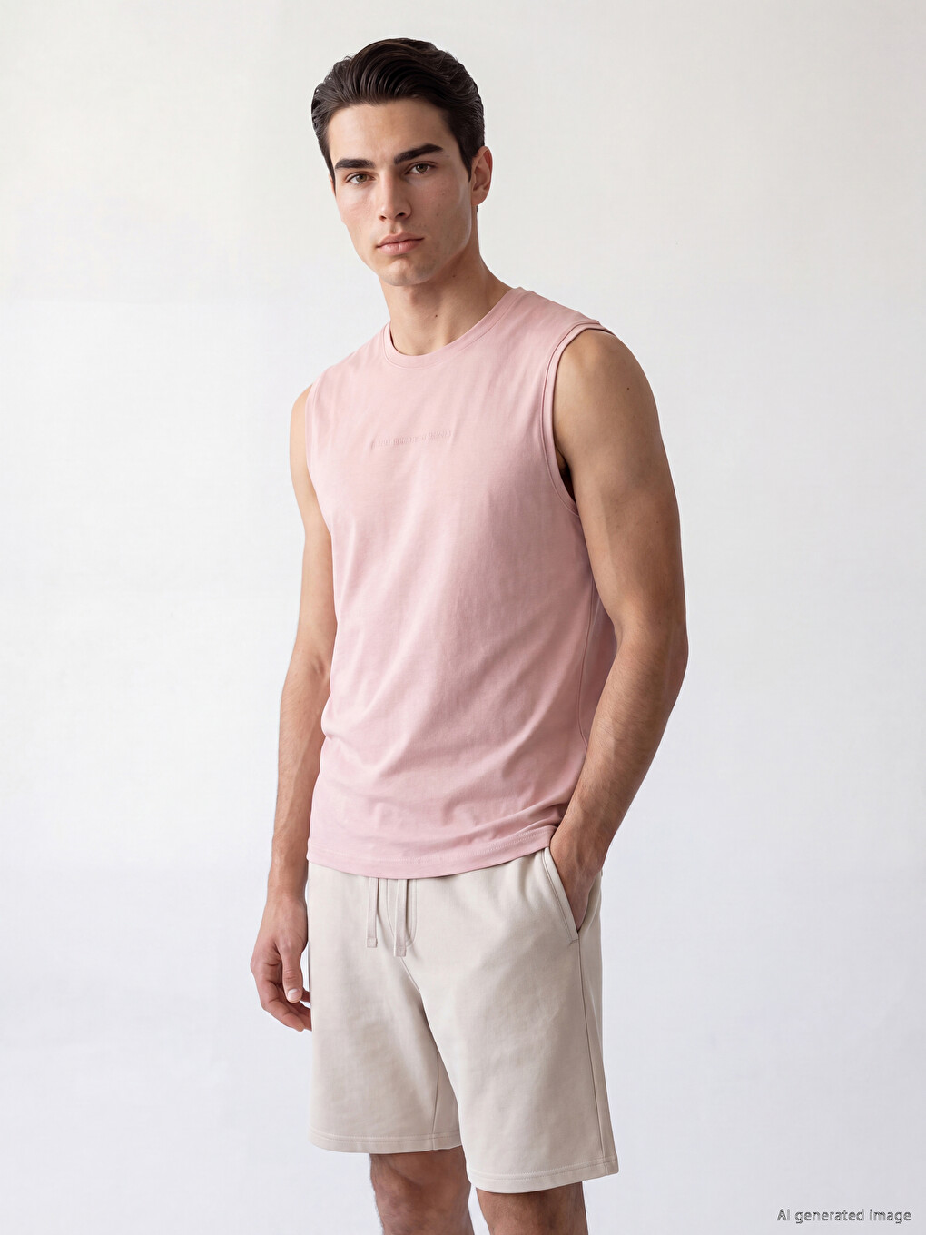 Crew Neck Men's Sleeveless T-shirt