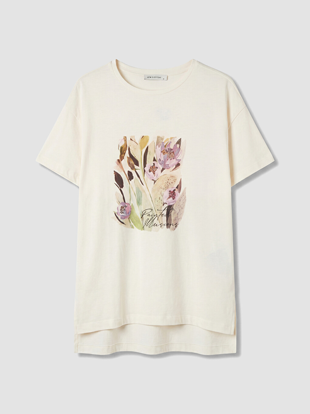 Floral Printed 100% Cotton Women's T-shirt-4