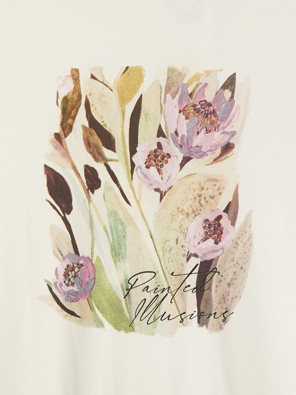 Floral Printed 100% Cotton Women's T-shirt-5