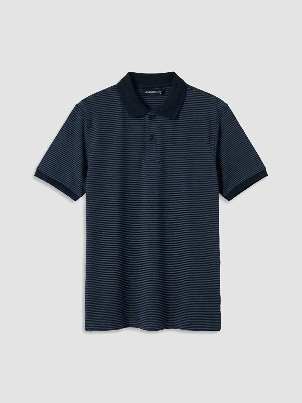 Lacivert Polo Yaka Çizgili Erkek Tişört